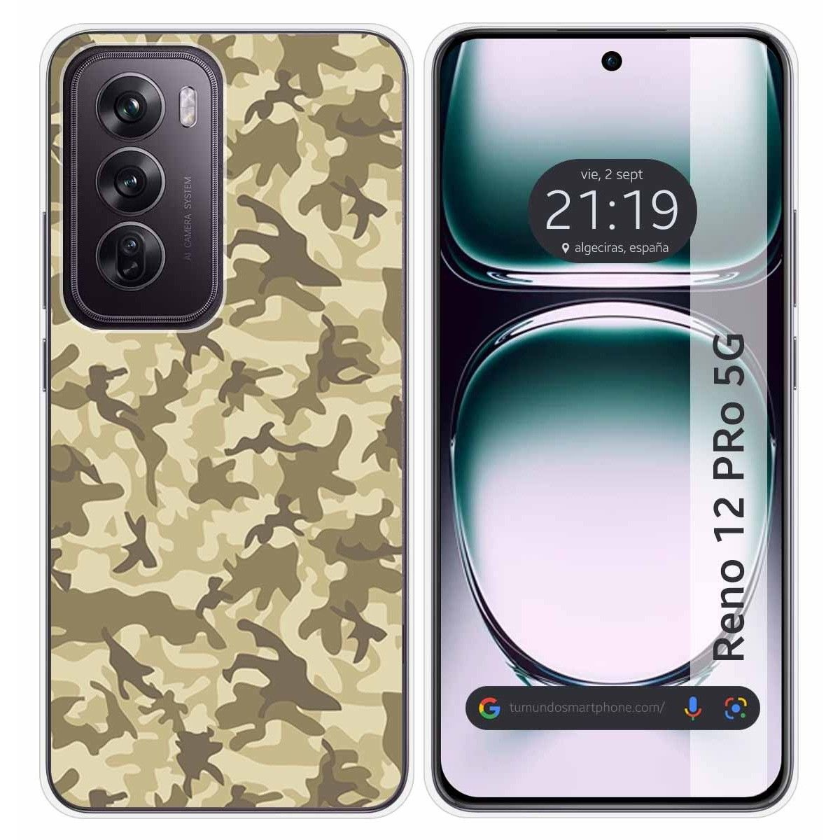 Funda Silicona para Oppo Reno 12 Pro 5G diseño Sand Camuflaje Dibujos