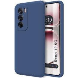 Funda Silicona Líquida Ultra Suave para Oppo Reno 12 5G color Azul Oscuro