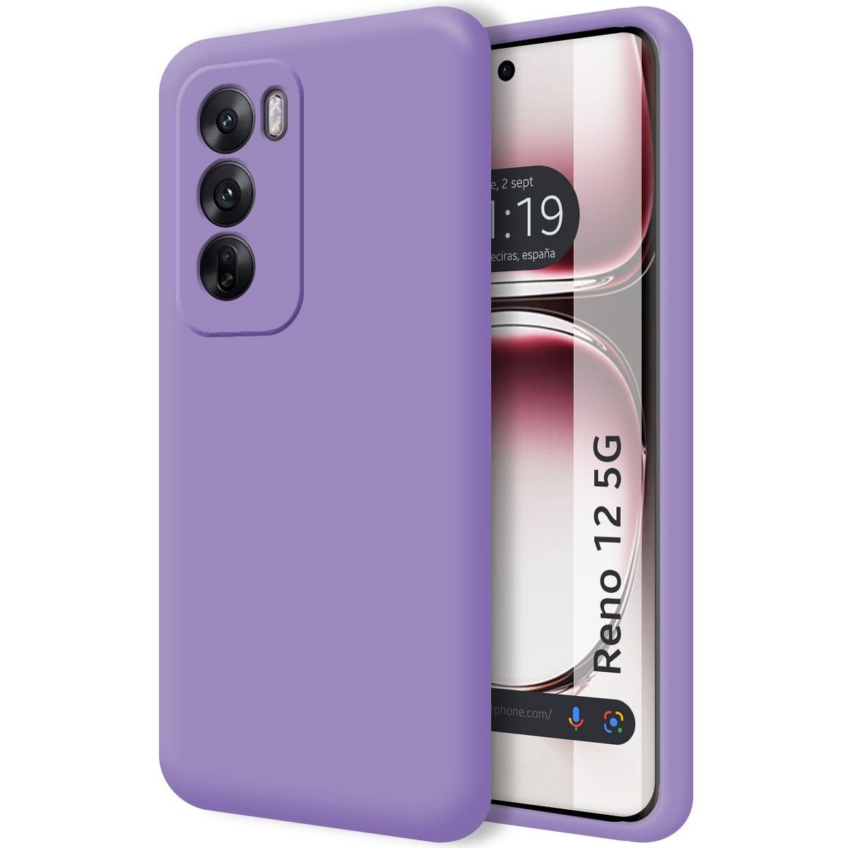 Funda Silicona Líquida Ultra Suave para Oppo Reno 12 5G color Morada