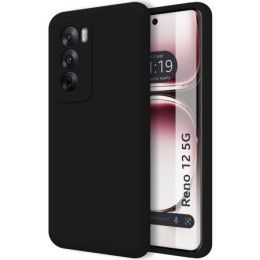 Funda Silicona Líquida Ultra Suave para Oppo Reno 12 5G color Negra