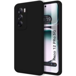 Funda Silicona Líquida Ultra Suave para Oppo Reno 12 Pro 5G color Negra