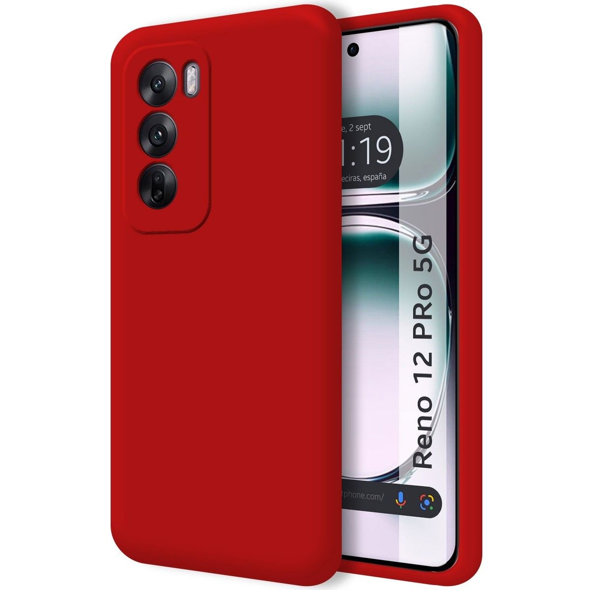 Funda Silicona Líquida Ultra Suave para Oppo Reno 12 Pro 5G color Roja