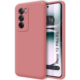 Funda Silicona Líquida Ultra Suave para Oppo Reno 12 Pro 5G color Rosa