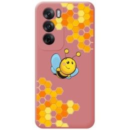 Funda Silicona Líquida Rosa para Oppo Reno 12 5G diseño Abeja Dibujos