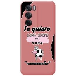 Funda Silicona Líquida Rosa para Oppo Reno 12 5G diseño Vaca Dibujos