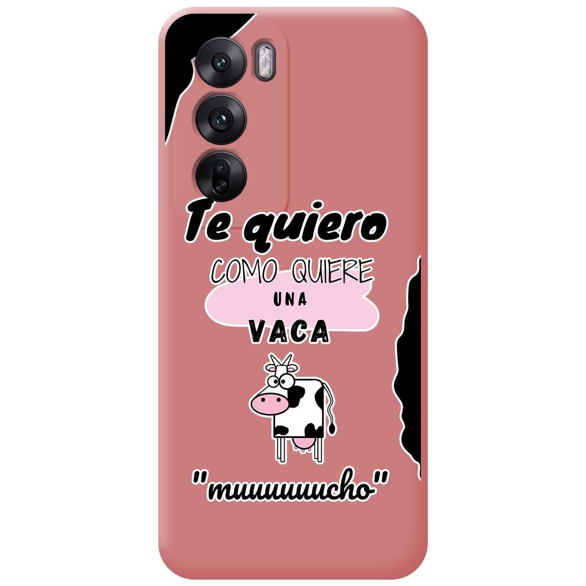 Funda Silicona Líquida Rosa para Oppo Reno 12 5G diseño Vaca Dibujos