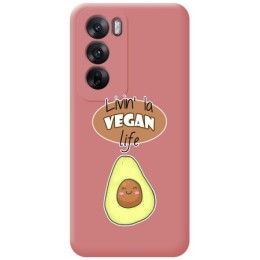 Funda Silicona Líquida Rosa para Oppo Reno 12 5G diseño Vegan Life Dibujos