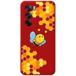 Funda Silicona Líquida Roja para Oppo Reno 12 5G diseño Abeja Dibujos