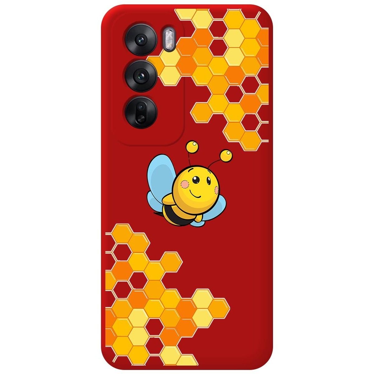 Funda Silicona Líquida Roja para Oppo Reno 12 5G diseño Abeja Dibujos