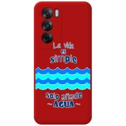 Funda Silicona Líquida Roja para Oppo Reno 12 5G diseño Agua Dibujos