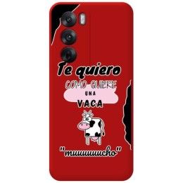 Funda Silicona Líquida Roja para Oppo Reno 12 5G diseño Vaca Dibujos