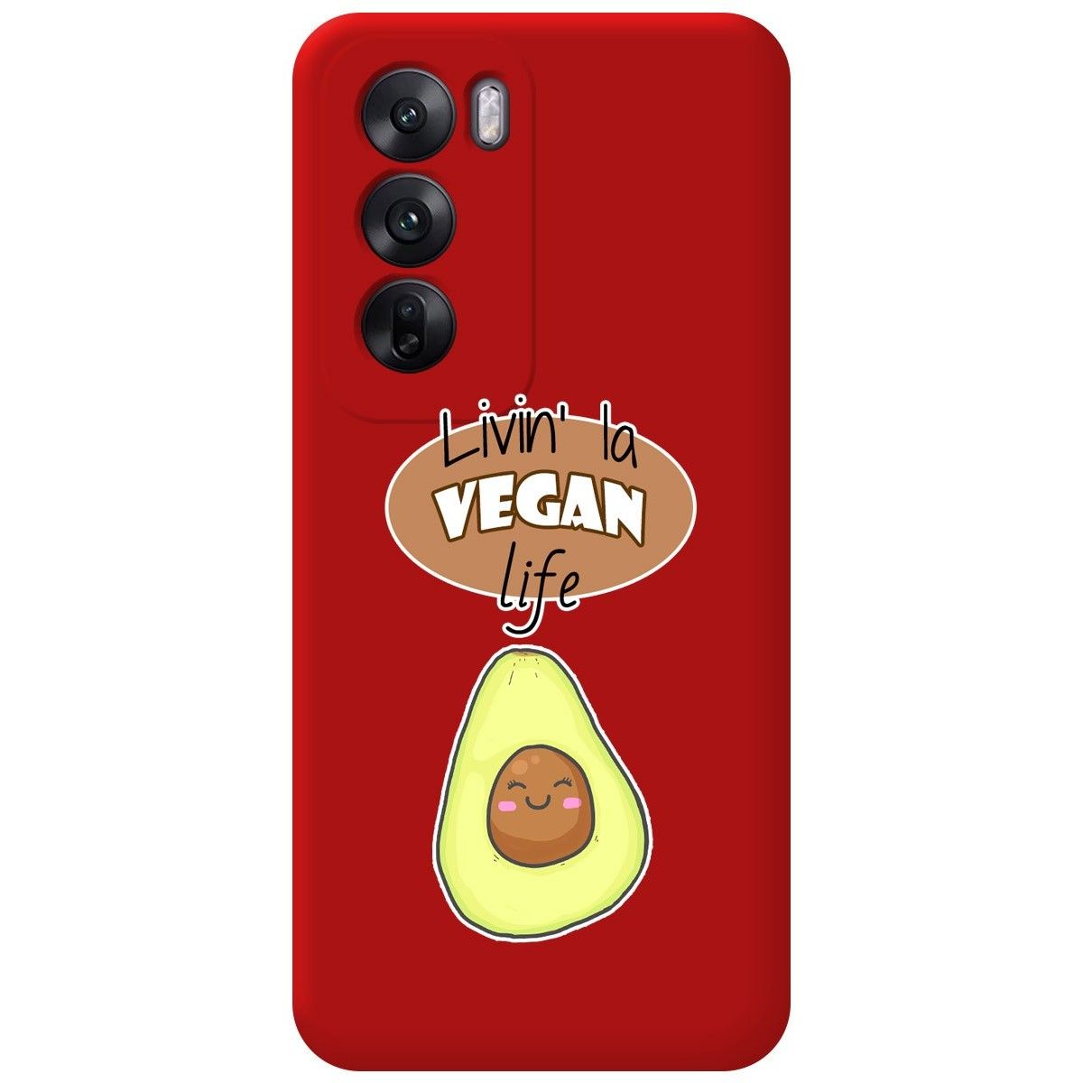 Funda Silicona Líquida Roja para Oppo Reno 12 5G diseño Vegan Life Dibujos