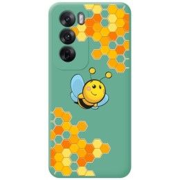 Funda Silicona Líquida Verde para Oppo Reno 12 5G diseño Abeja Dibujos