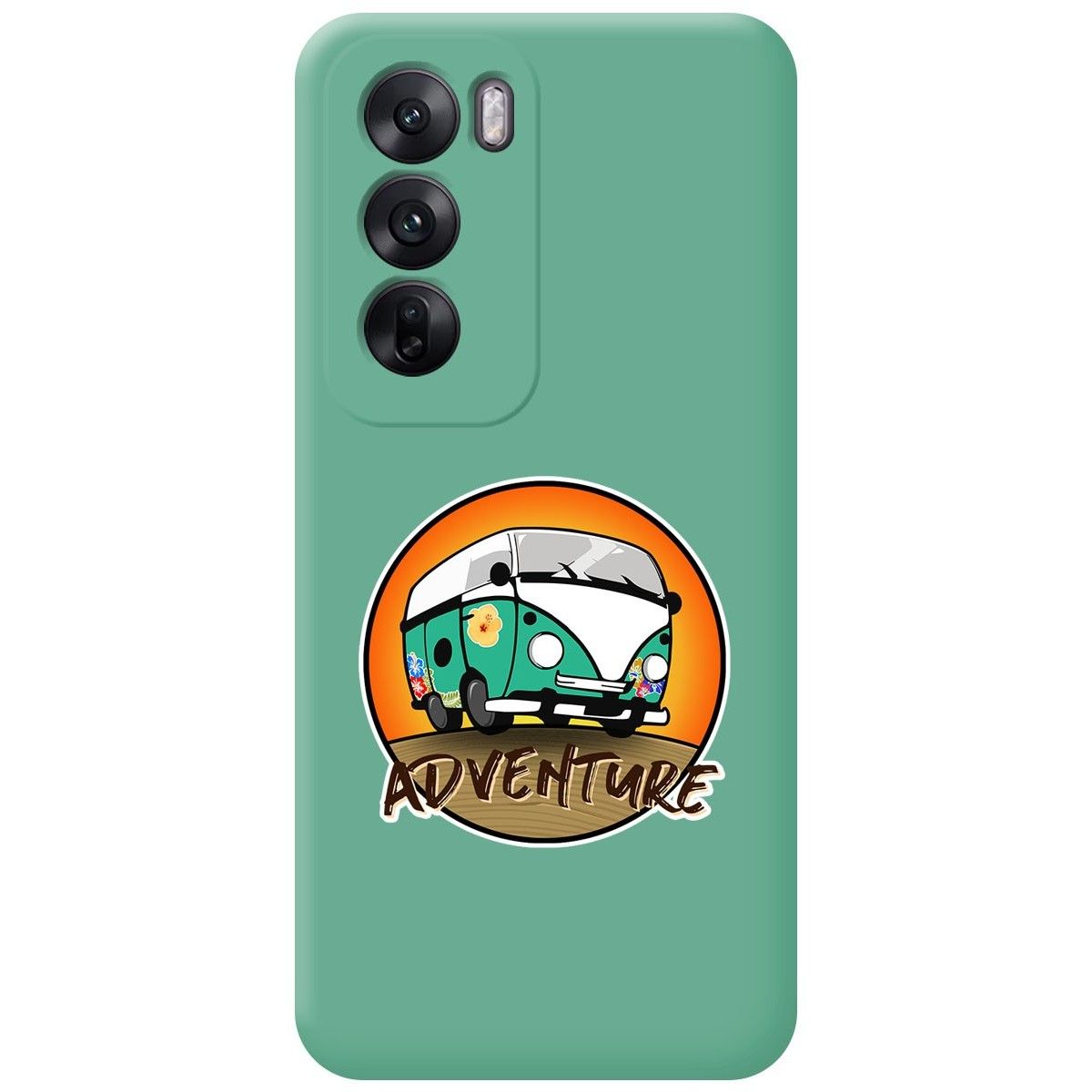 Funda Silicona Líquida Verde para Oppo Reno 12 5G diseño Adventure Dibujos