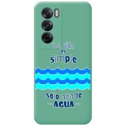 Funda Silicona Líquida Verde para Oppo Reno 12 5G diseño Agua Dibujos