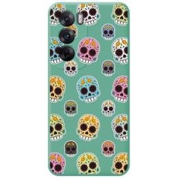 Funda Silicona Líquida Verde para Oppo Reno 12 5G diseño Catrina Dibujos