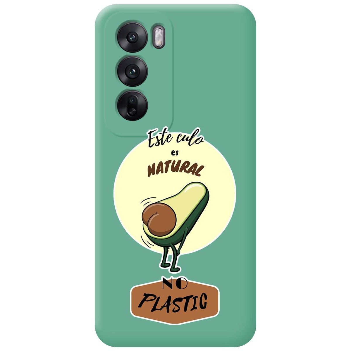 Funda Silicona Líquida Verde para Oppo Reno 12 5G diseño Culo Natural Dibujos