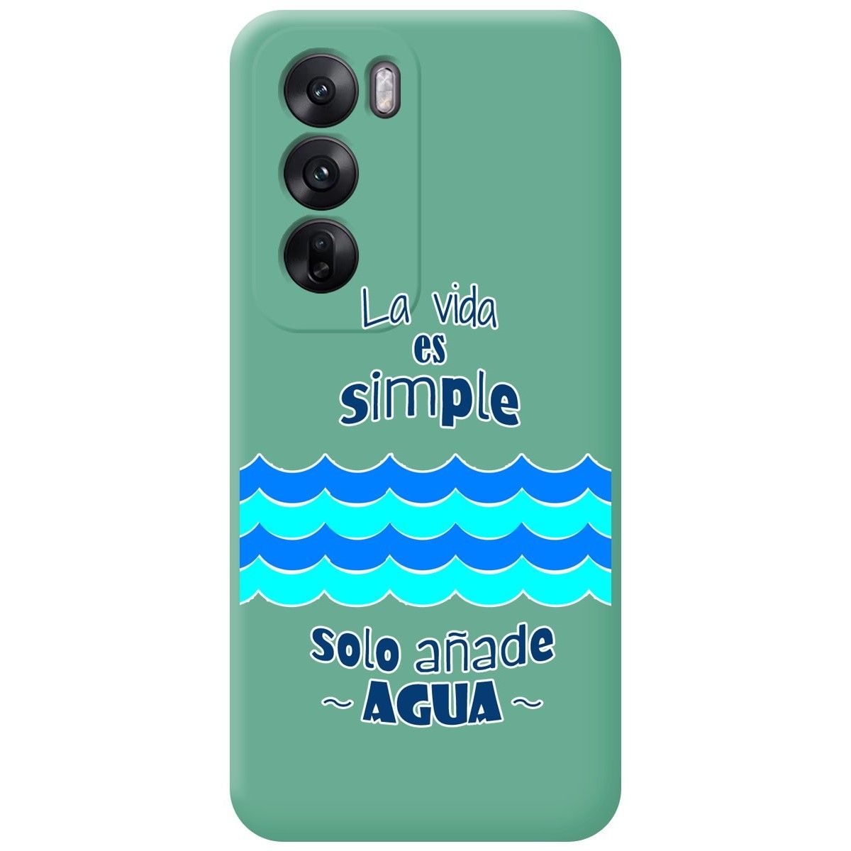 Funda Silicona Líquida Verde para Oppo Reno 12 Pro 5G diseño Agua Dibujos