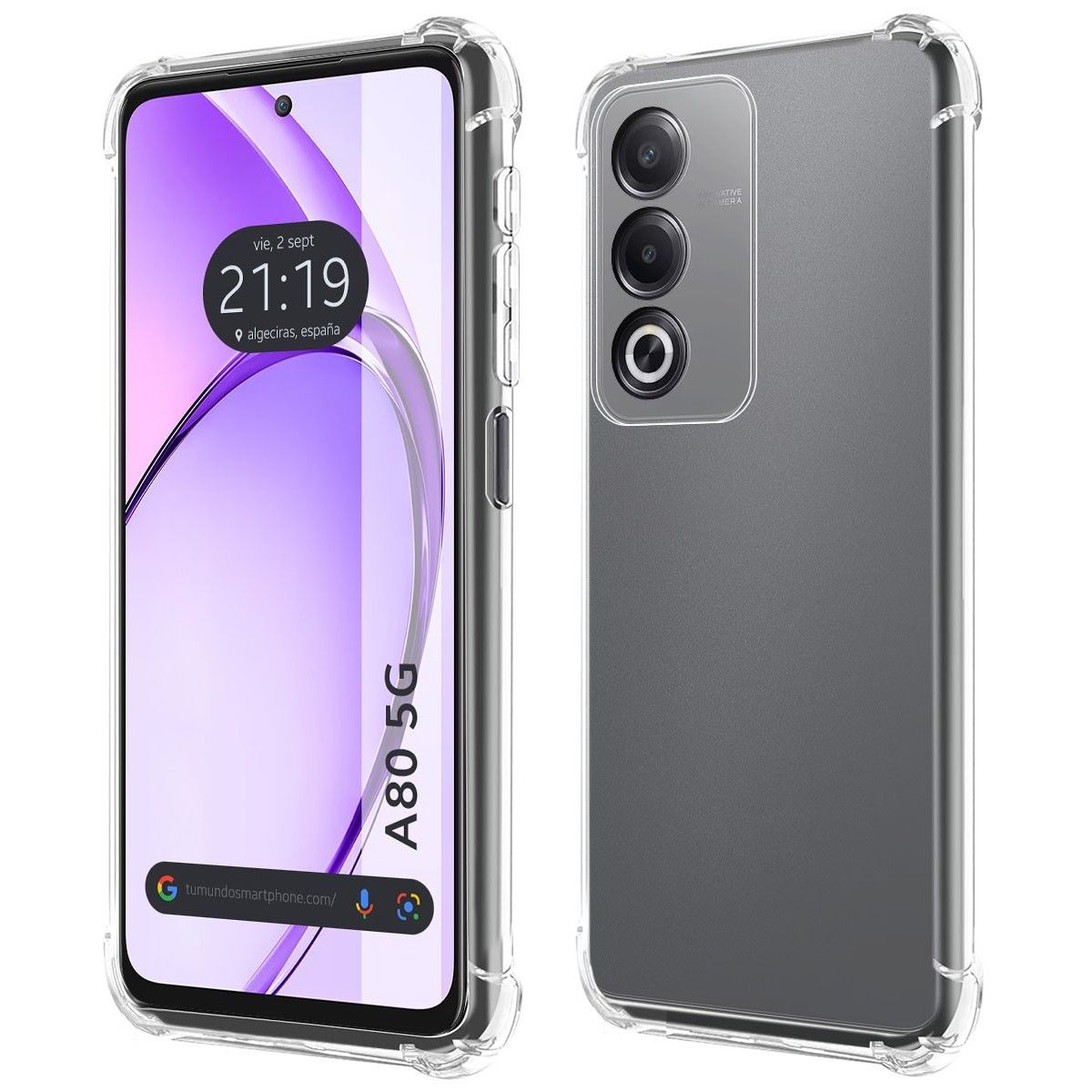 Funda Silicona Antigolpes Transparente para Oppo A80 5G