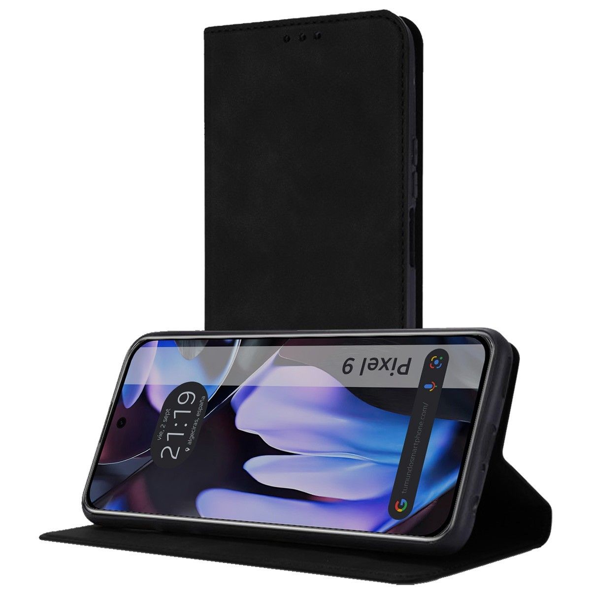 Funda Libro de Polipiel con tarjetero para Google Pixel 9 5G color Negra