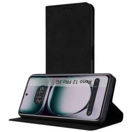 Funda Libro de Polipiel con tarjetero para Oppo Reno 12 Pro 5G color Negra