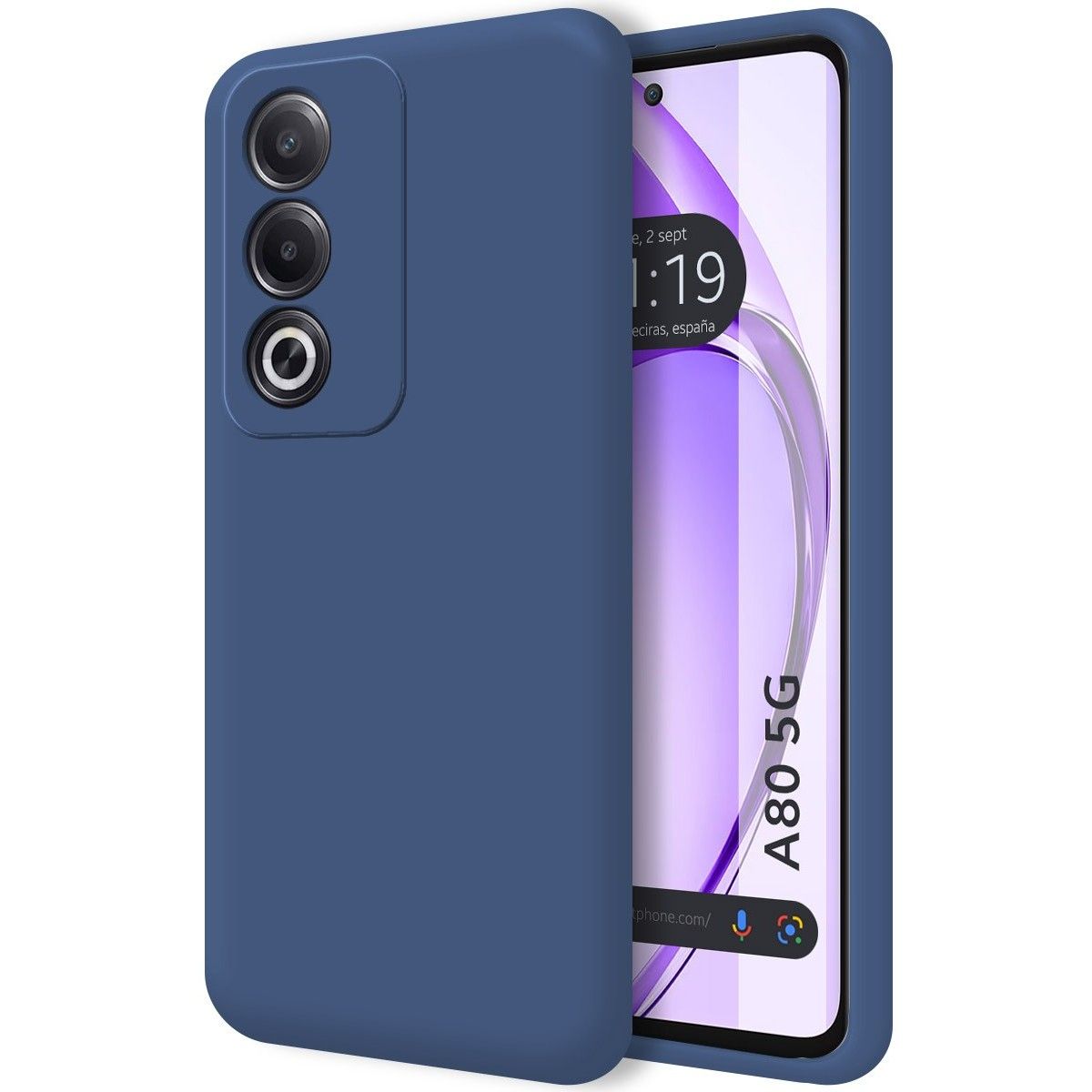 Funda Silicona Líquida Ultra Suave para Oppo A80 5G color Azul Oscuro