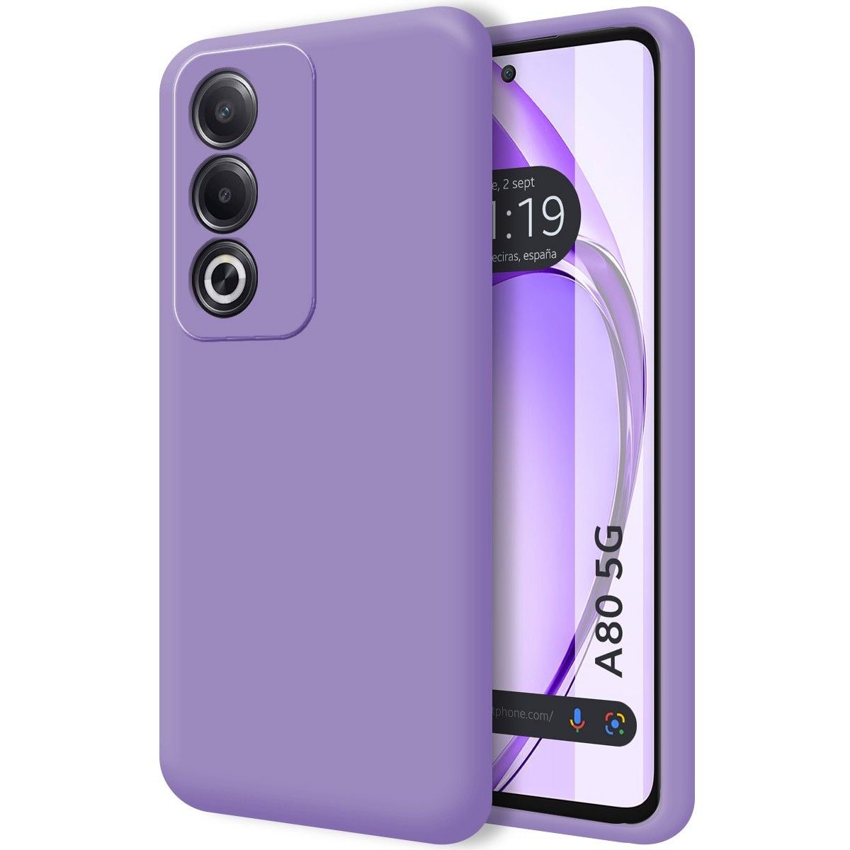 Funda Silicona Líquida Ultra Suave para Oppo A80 5G color Morado