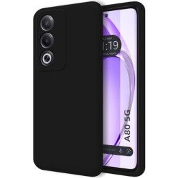 Funda Silicona Líquida Ultra Suave para Oppo A80 5G color Negro