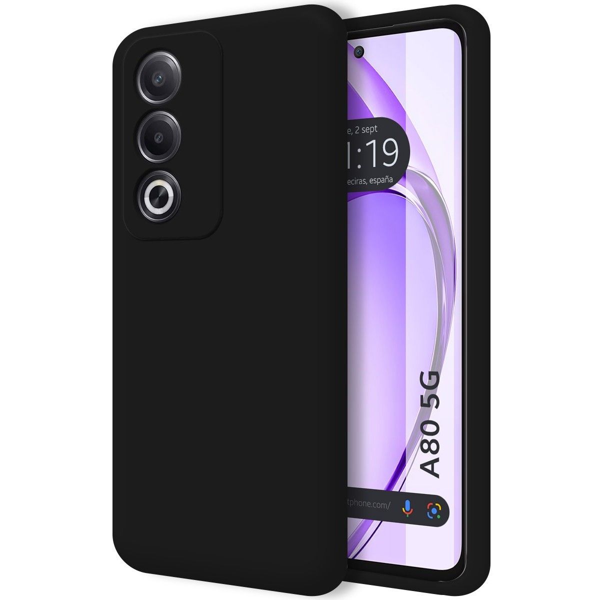 Funda Silicona Líquida Ultra Suave para Oppo A80 5G color Negro