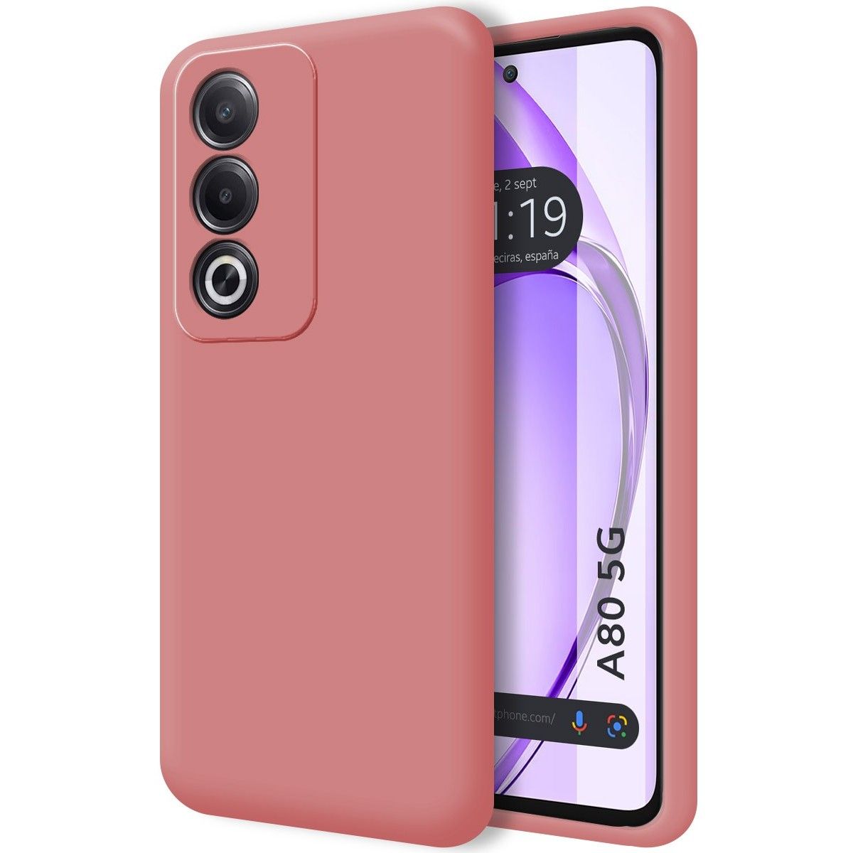 Funda Silicona Líquida Ultra Suave para Oppo A80 5G color Rosa