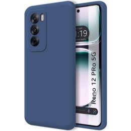 Funda Silicona Líquida Ultra Suave para Oppo Reno 12 Pro 5G color Azul Oscuro