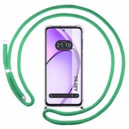 Funda Colgante Transparente para Oppo A80 5G con Cordon Verde Agua