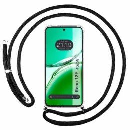 Funda Colgante Transparente para Oppo Reno 12F 4G / 12 F 5G con Cordon Negro