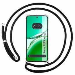 Funda Colgante Transparente para Oppo Reno 12FS 4G / 12 FS 5G con Cordon Negro