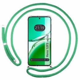 Funda Colgante Transparente para Oppo Reno 12FS 4G / 12 FS 5G con Cordon Verde Agua