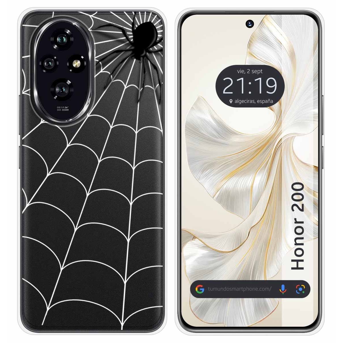 Funda Silicona Transparente para Huawei Honor 200 5G diseño Araña Dibujos