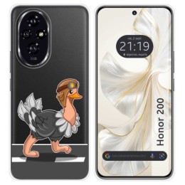 Funda Silicona Transparente para Huawei Honor 200 5G diseño Avestruz Dibujos