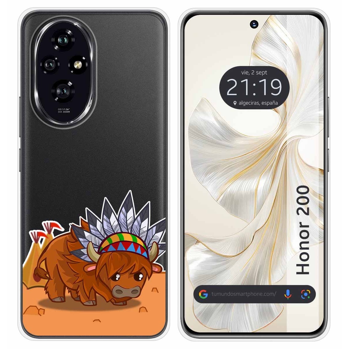 Funda Silicona Transparente para Huawei Honor 200 5G diseño Bufalo Dibujos