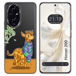 Funda Silicona Transparente para Huawei Honor 200 5G diseño Jirafa Dibujos