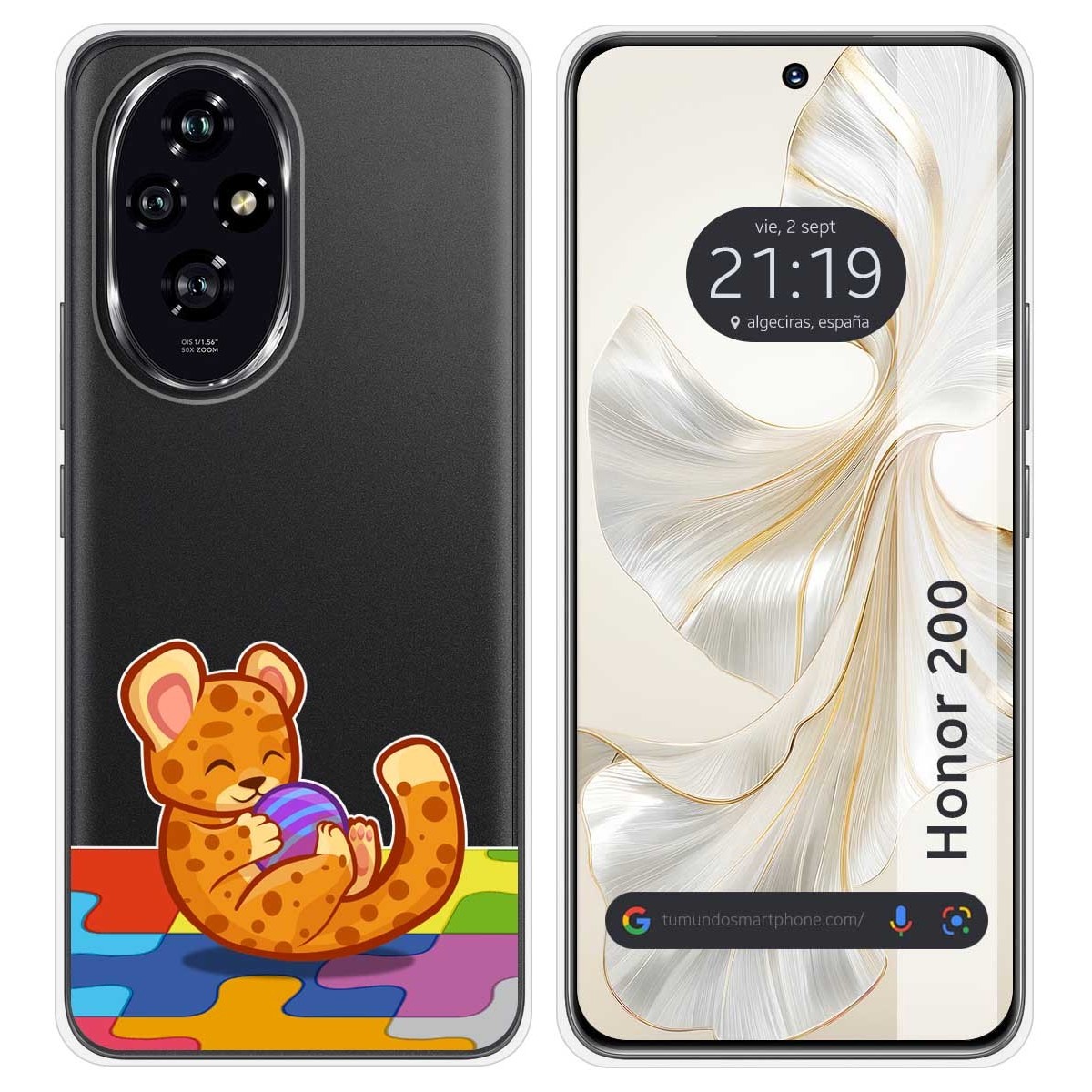 Funda Silicona Transparente para Huawei Honor 200 5G diseño Leopardo Dibujos