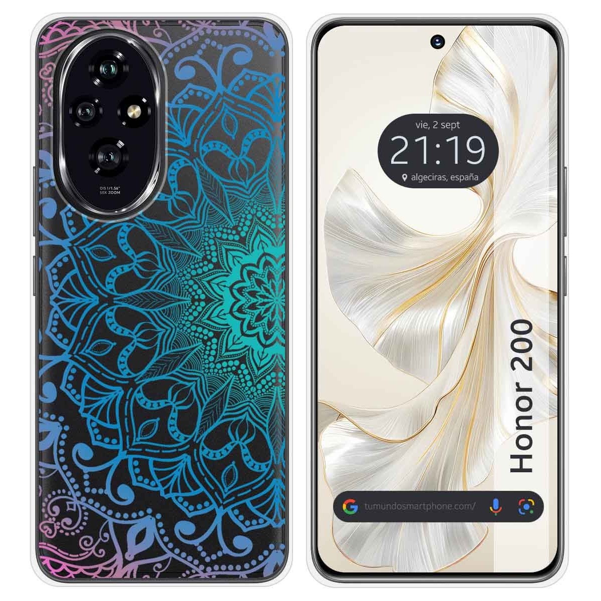 Funda Silicona Transparente para Huawei Honor 200 5G diseño Mandala Dibujos