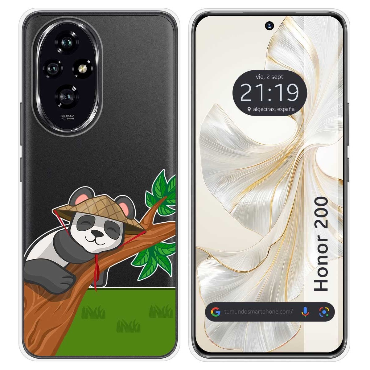 Funda Silicona Transparente para Huawei Honor 200 5G diseño Panda Dibujos