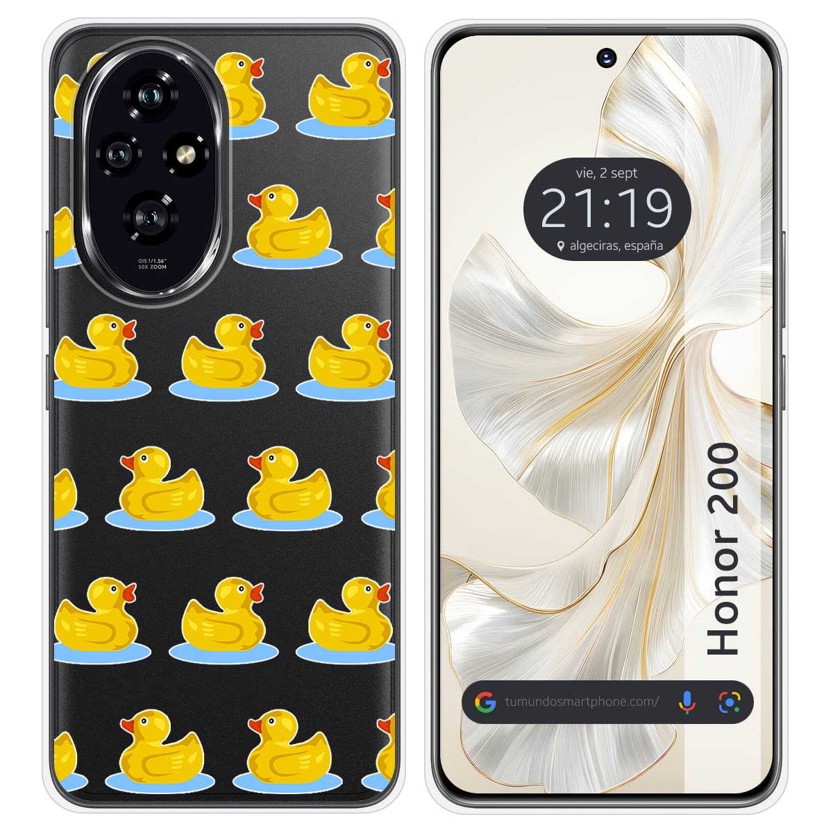 Funda Silicona Transparente para Huawei Honor 200 5G diseño Pato Dibujos