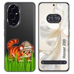 Funda Silicona Transparente para Huawei Honor 200 5G diseño Tigre Dibujos