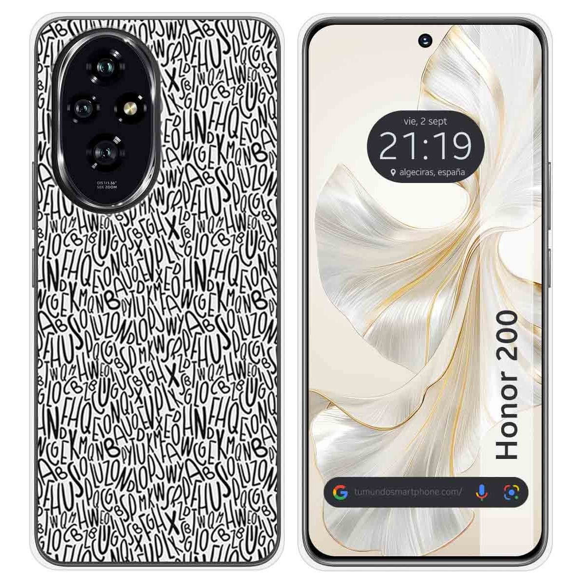 Funda Silicona para Huawei Honor 200 5G diseño Letras Dibujos