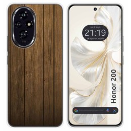 Funda Silicona para Huawei Honor 200 5G diseño Madera Dibujos