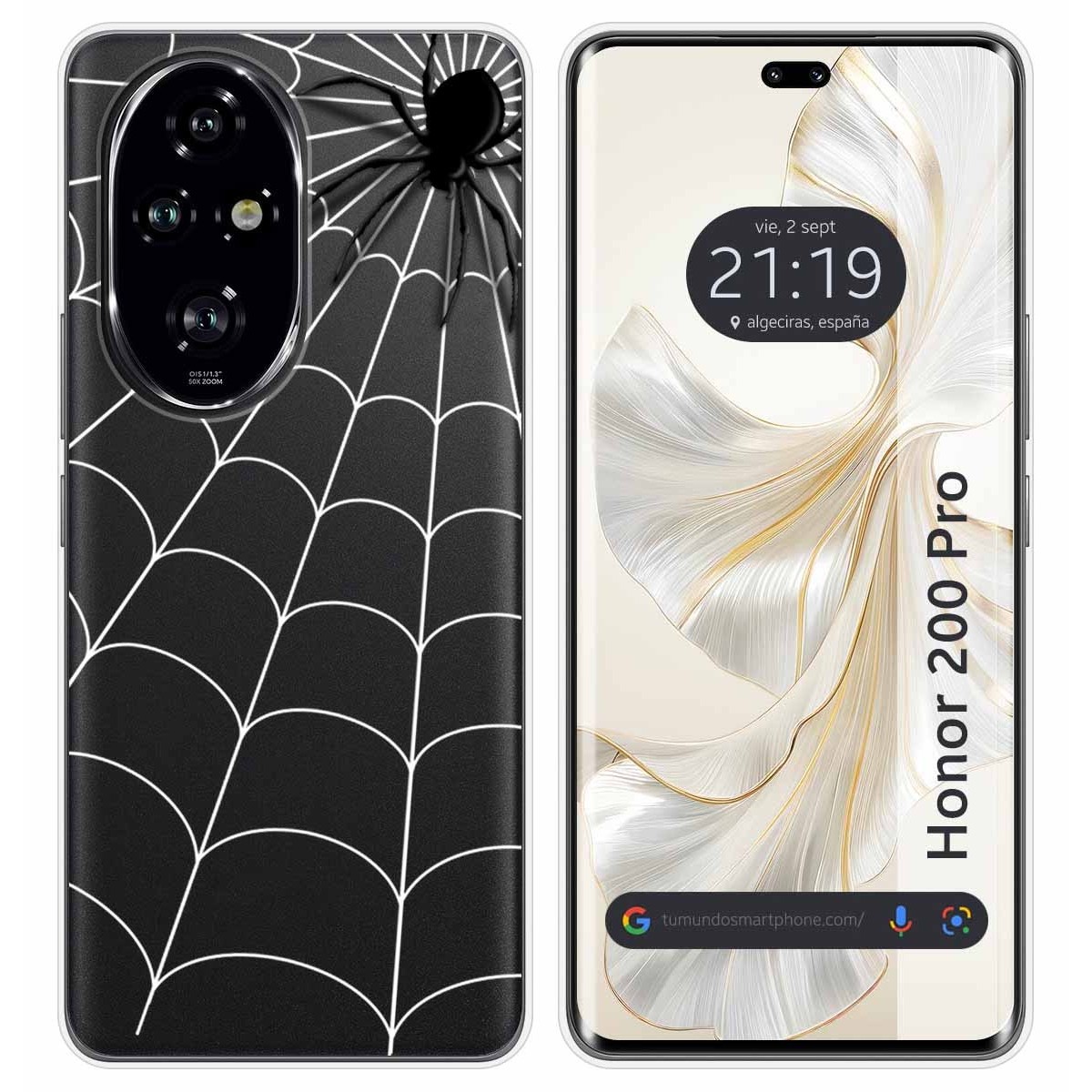 Funda Silicona Transparente para Huawei Honor 200 Pro 5G diseño Araña Dibujos