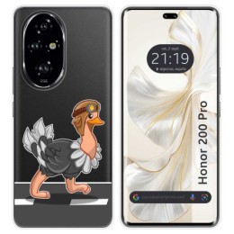 Funda Silicona Transparente para Huawei Honor 200 Pro 5G diseño Avestruz Dibujos