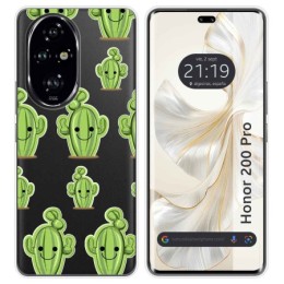 Funda Silicona Transparente para Huawei Honor 200 Pro 5G diseño Cactus Dibujos