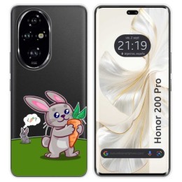 Funda Silicona Transparente para Huawei Honor 200 Pro 5G diseño Conejo Dibujos